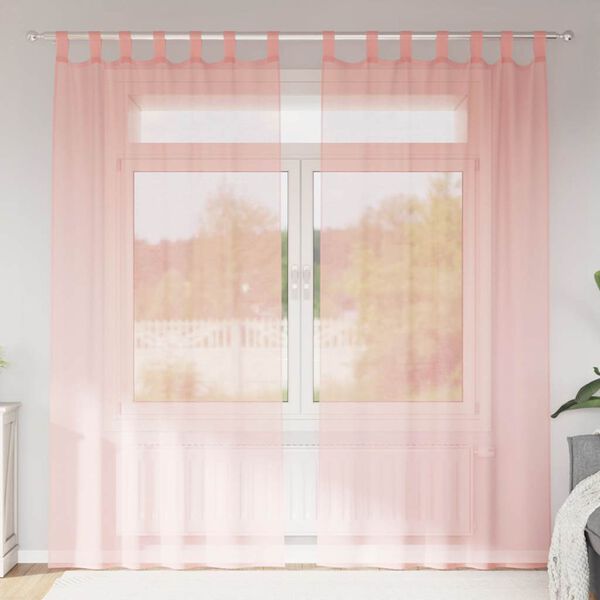 vidaXL Rideaux en voile avec boucles 2 pcs rose 140x225 cm