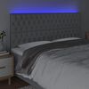 vidaXL T&ecirc;te de lit &agrave; LED Gris clair 180x7x118/128 cm Tissu