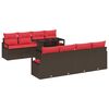 vidaXL Ensemble de canap&eacute; de jardin 9 pc Marron Poly rotin