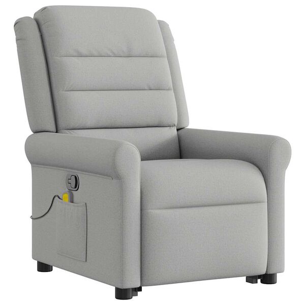 vidaXL Fauteuil de massage inclinable gris nuage tissu