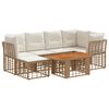 vidaXL Ensemble de canap&eacute; de jardin 7 pc Blanc Naturel et Cr&egrave;me