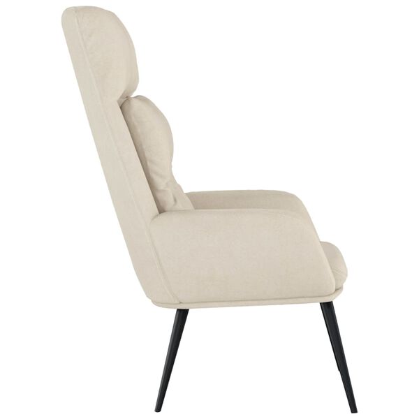 vidaXL Chaise de relaxation Cr&egrave;me Similicuir daim