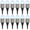 vidaXL Lampe solaire au sol 12 pcs Lumi&egrave;res LED blanches