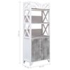 vidaXL Armoire de salle de bain Blanc et gris 46x24x116 cm Paulownia