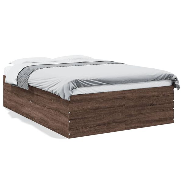 vidaXL Cadre de lit sans matelas ch&ecirc;ne marron 120x200 cm