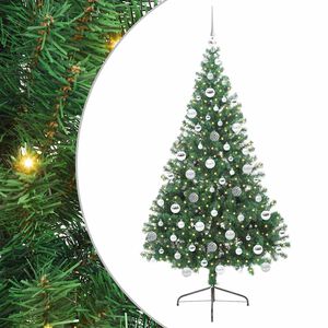 vidaXL Sapin de No&euml;l artificiel pr&eacute;-&eacute;clair&eacute; Vert 180 cm PVC
