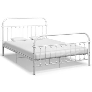 vidaXL Cadre de lit sans matelas blanc m&eacute;tal 140x200 cm