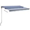 vidaXL Auvent automatique sur pied 300x250 cm Bleu/Blanc