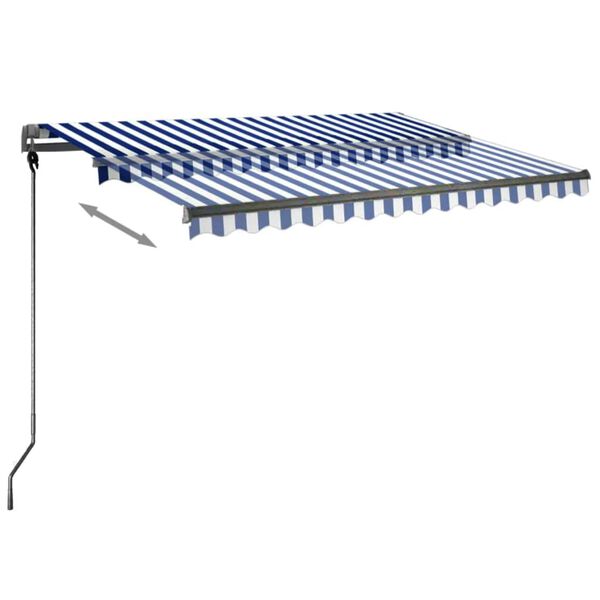 vidaXL Auvent automatique sur pied 300x250 cm Bleu/Blanc
