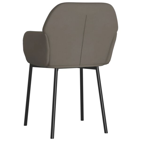 vidaXL Chaises &agrave; manger lot de 2 Gris fonc&eacute; Velours