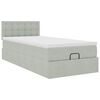 vidaXL Cadre de lit ottoman et matelas gris clair 100x200 cm velours