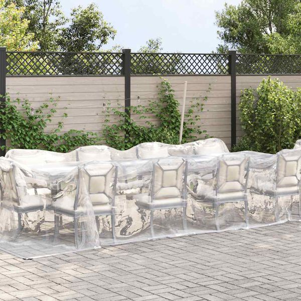 vidaXL B&acirc;che transparente avec &oelig;illets 3x8 m poly&eacute;thyl&egrave;ne