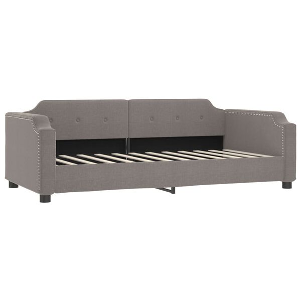 vidaXL Lit de jour avec gigogne et matelas taupe 80x200 cm tissu