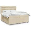 vidaXL Sommier &agrave; lattes de lit avec matelas Cr&egrave;me 200x200 cm Tissu