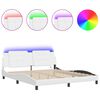 vidaXL Cadre de lit avec LED sans matelas Zadar blanc 180x200 cm
