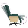 vidaXL Fauteuil inclinable de massage et repose-pieds vert fonc&eacute; tissu