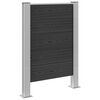 vidaXL Cl&ocirc;ture de poubelle Gris 85 x 12 x 115 cm Aluminium et WPC