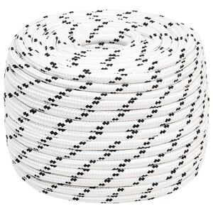 vidaXL Corde utilitaire polyvalente 14 mm 25 m Blanc Polyester