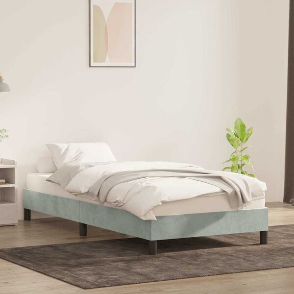 vidaXL Cadre de lit sans matelas gris clair 100x210 cm velours