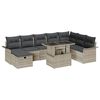 vidaXL Ensemble de canap&eacute; de jardin 9 pc Gris clair polyrotin