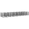 vidaXL Chenil d'ext&eacute;rieur pour chiens Acier 15,02 m&sup2;