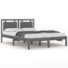 vidaXL Cadre de lit sans matelas gris 150x200 cm bois massif