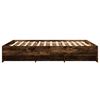 vidaXL Cadre de lit sans matelas ch&ecirc;ne fum&eacute; 150x200 cm bois ing&eacute;nierie