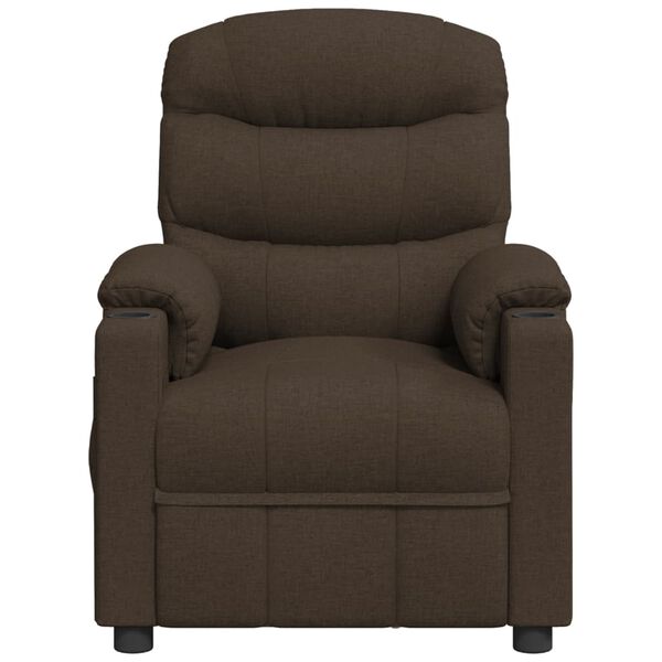 vidaXL Fauteuil de massage Marron fonc&eacute; Tissu