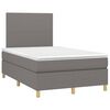 vidaXL Sommier &agrave; lattes de lit matelas LED gris fonc&eacute; 120x190 cm tissu