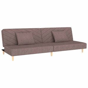 vidaXL Canap&eacute;-lit &agrave; 2 places avec deux oreillers taupe tissu