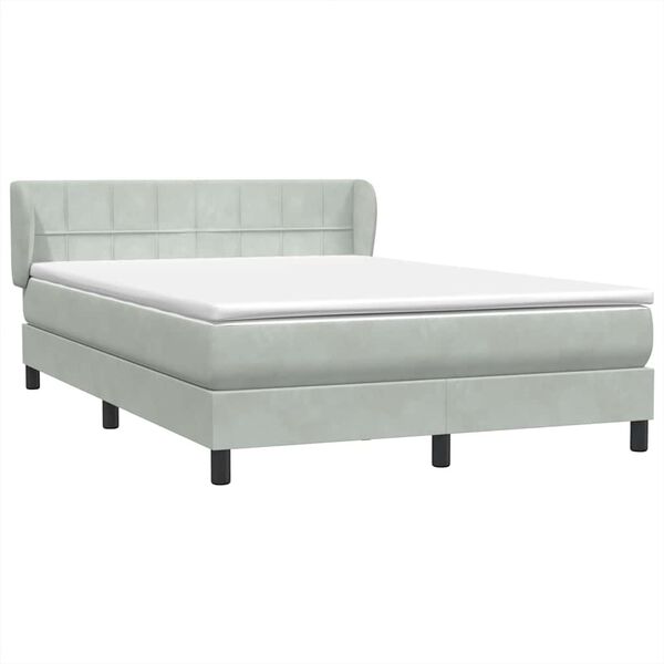 vidaXL Sommier &agrave; lattes de lit et matelas gris clair 160x220cm velours