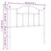 vidaXL T&ecirc;te de lit de remplacement m&eacute;tal blanc 90 cm