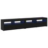 vidaXL Meuble TV 2 pcs Ch&ecirc;ne noir 210 x 35 x 40 cm Bois d'ing&eacute;nierie