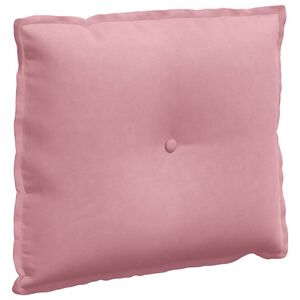 vidaXL Coussin de Dos Rose 60 x 50 cm Tissu en velours c&ocirc;tel&eacute;