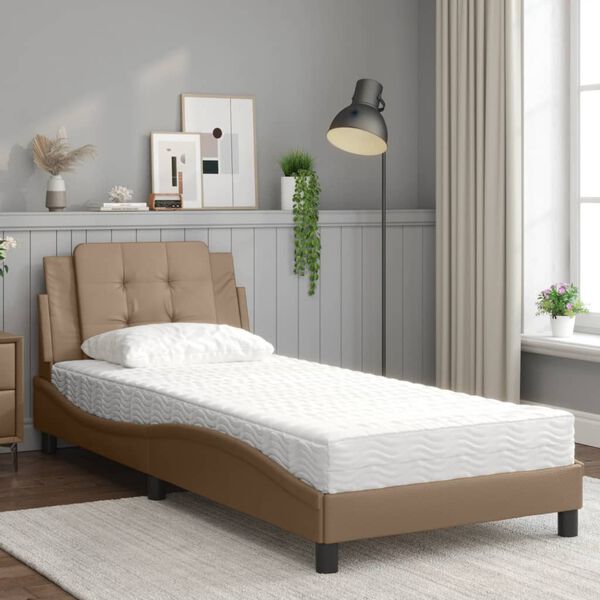 vidaXL Cadre de lit sans matelas Zadar cappuccino 80x200 cm similicuir