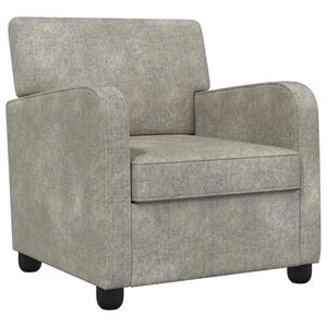 vidaXL Fauteuil Gris clair Simili daim