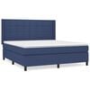 vidaXL Sommier &agrave; lattes de lit avec matelas Bleu 160x200 cm Tissu