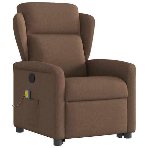 vidaXL Fauteuil de massage inclinable Marron Tissu