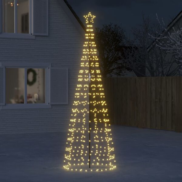 vidaXL Sapin de Noël à LED avec piquets 570 LED blanc chaud 300 cm
