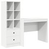 vidaXL Bureau avec tiroir avec &eacute;tag&egrave;re avec stockage 2 pcs Blanc