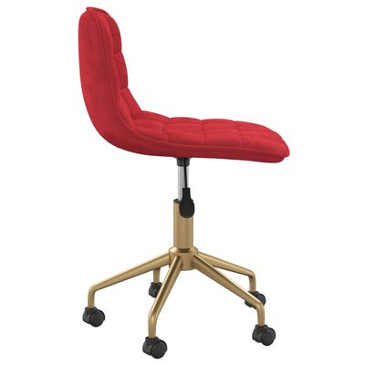 vidaXL Chaise pivotante de bureau Rouge bordeaux Velours