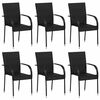 vidaXL Chaises empilables d'ext&eacute;rieur lot de 6 R&eacute;sine tress&eacute;e Noir