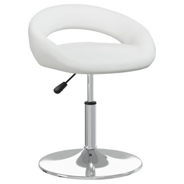 vidaXL Chaises pivotantes &agrave; manger lot de 4 blanc similicuir