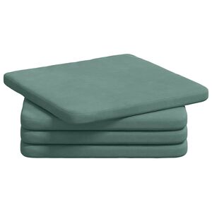 vidaXL Coussins de si&egrave;ge 4 pcs Vert Mer 40 x 40 x 3 cm Velours