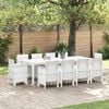 vidaXL Ensemble de salle &agrave; manger pour jardin 11 pcs Blanc Rattan Polt