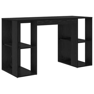 vidaXL Bureau Ch&ecirc;ne noir Bois d'ing&eacute;nierie 130 x 50.5 x 75 cm