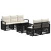 vidaXL Ensemble de canap&eacute; de jardin 6 pc Noir et blanc cr&egrave;me polyrotin