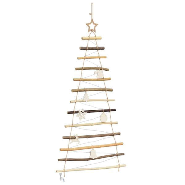 vidaXL Sapin de Noël avec 50 LED Naturel 120 cm frêne massif