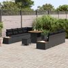 vidaXL Ensemble de canap&eacute; de jardin 11 pcs Noir Poly rotin