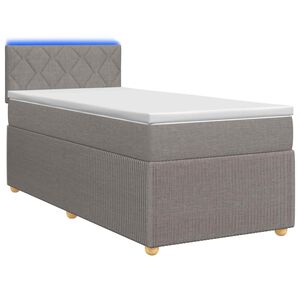 vidaXL Lit boxspring avec matelas Taupe 90 x 190 cm Tissu